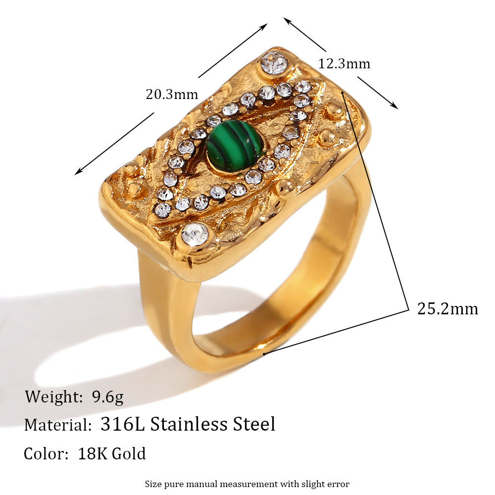 Fashionable luxury peacock stone eyes zircon pendant necklace titanium steel gold-plated jewelry set jewelry for women